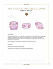 4.05 Ct. Pinkish Purple Sapphire from Ceylon (Sri Lanka) Appraisal