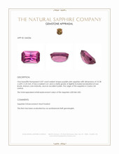 3.87 Ct. Purplish Pink Sapphire from Ceylon (Sri Lanka) Appraisal
