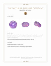0.97 Ct. Pinkish Purple Star Sapphire from Ceylon (Sri Lanka) Appraisal