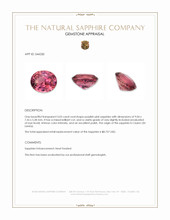 3.03 Ct. Purplish Pink Sapphire from Ceylon (Sri Lanka) Appraisal