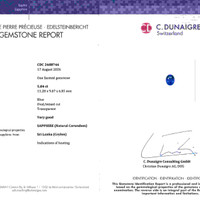 5.84 Ct. Blue Sapphire from Ceylon (Sri Lanka) Scan Report