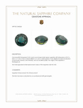 3.05 Ct. Bluish Green Sapphire from Madagascar Appraisal