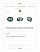 2.07 Ct. Bluish Green Sapphire from Madagascar Appraisal