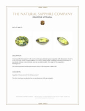 1.08 Ct. Yellowish Green Sapphire from Madagascar Appraisal