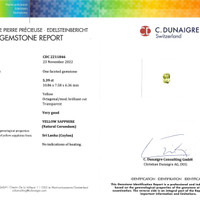 5.39 Ct. Yellow Sapphire from Ceylon (Sri Lanka) Scan Report