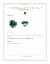 0.39 Ct. Bluish Green Sapphire from Ceylon (Sri Lanka) Appraisal