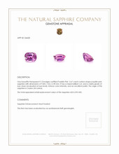 3.67 Ct. Purplish Pink Sapphire from Ceylon (Sri Lanka) Appraisal