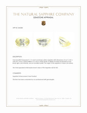 1.12 Ct. Yellow Sapphire from Ceylon (Sri Lanka) Appraisal