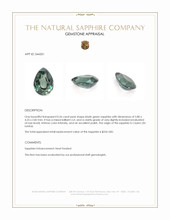 0.56 Ct. Bluish Green Sapphire from Ceylon (Sri Lanka) Appraisal