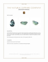 0.65 Ct. Greenish Blue Sapphire from Ceylon (Sri Lanka) Appraisal