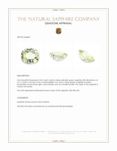4.04 Ct. Yellowish Green Sapphire from Ceylon (Sri Lanka) Appraisal