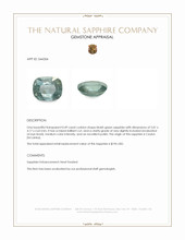 0.49 Ct. Bluish Green Sapphire from Ceylon (Sri Lanka) Appraisal