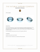 0.91 Ct. Greenish Blue Sapphire from Ceylon (Sri Lanka) Appraisal