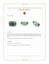 0.66 Ct. Bluish Green Sapphire from Ceylon (Sri Lanka) Appraisal