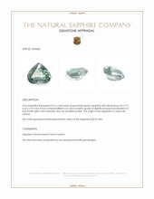 0.61 Ct. Bluish Green Sapphire from Ceylon (Sri Lanka) Appraisal