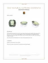 0.85 Ct. Yellowish Green Sapphire from Ceylon (Sri Lanka) Appraisal