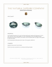 0.70 Ct. Bluish Green Sapphire from Ceylon (Sri Lanka) Appraisal