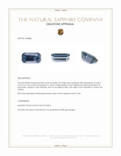 0.85 Ct. Blue Sapphire from Ceylon (Sri Lanka) Appraisal