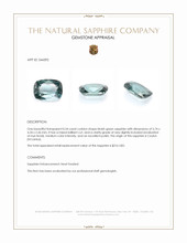 0.54 Ct. Bluish Green Sapphire from Ceylon (Sri Lanka) Appraisal