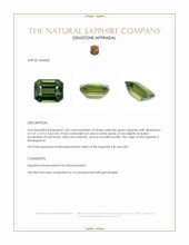 1.60 Ct. Yellowish Green Sapphire from Madagascar Appraisal