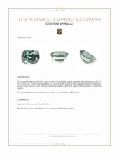0.65 Ct. Bluish Green Sapphire from Ceylon (Sri Lanka) Appraisal