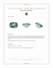 0.55 Ct. Bluish Green Sapphire from Ceylon (Sri Lanka) Appraisal