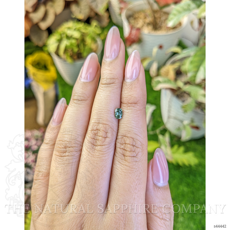 0.55 Ct. Bluish Green Sapphire from Ceylon (Sri Lanka)