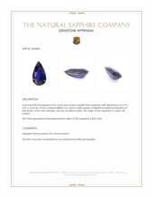 0.54 Ct. Purplish Blue Sapphire from Ceylon (Sri Lanka) Appraisal