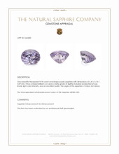 0.96 Ct. Purple Sapphire from Ceylon (Sri Lanka) Appraisal
