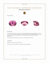 1.55 Ct. Purplish Pink Sapphire from Madagascar Appraisal