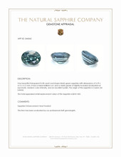 0.58 Ct. Bluish Green Sapphire from Ceylon (Sri Lanka) Appraisal