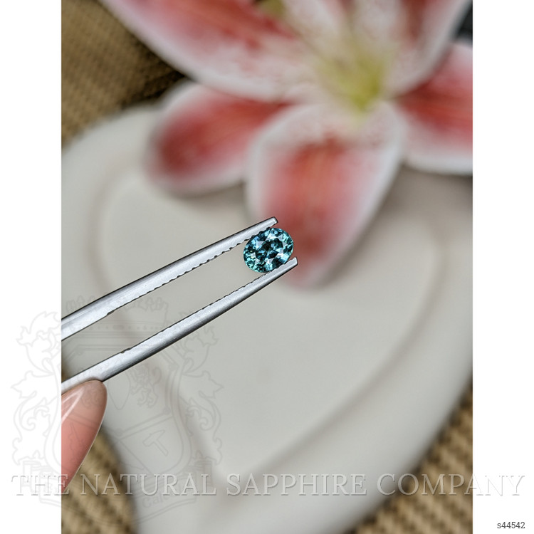 0.58 Ct. Bluish Green Sapphire from Ceylon (Sri Lanka)