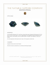 2.07 Ct. Bluish Green Sapphire from Ceylon (Sri Lanka) Appraisal