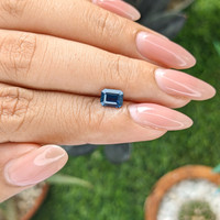 1.00 Ct. Greenish Blue Sapphire from Madagascar Life Style