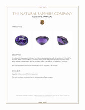 3.05 Ct. Purple Sapphire from Tanzania Appraisal