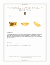 0.64 Ct. Orangish Yellow Sapphire from Ceylon (Sri Lanka) Appraisal