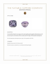 1.20 Ct. Pinkish Purple Sapphire from Madagascar Appraisal
