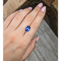 7.57 Ct. Blue Sapphire from Ceylon (Sri Lanka) Life Style