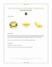 2.55 Ct. Yellow Sapphire from Ceylon (Sri Lanka) Appraisal