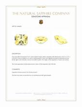 2.67 Ct. Yellow Sapphire from Ceylon (Sri Lanka) Appraisal