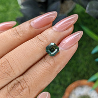 2.50 Ct. Bluish Green Sapphire from Madagascar Life Style
