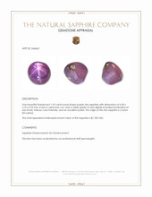1.69 Ct. Purple Star Sapphire from Ceylon (Sri Lanka) Appraisal