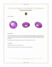 1.57 Ct. Pinkish Purple Star Sapphire from Ceylon (Sri Lanka) Appraisal