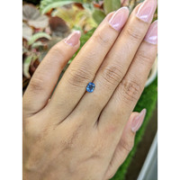 0.57 Ct. Greenish Blue Sapphire from Madagascar Life Style