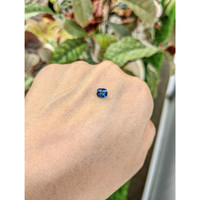 0.79 Ct. Greenish Blue Sapphire from Madagascar Life Style