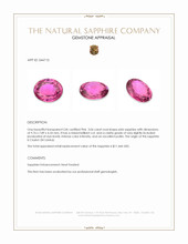 3.06 Ct. Pink Sapphire from Ceylon (Sri Lanka) Appraisal
