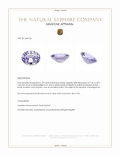 1.29 Ct. Purple Sapphire from Madagascar Appraisal