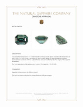 1.14 Ct. Bluish Green Sapphire from Tanzania Appraisal