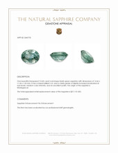 10.60 Ct. Bluish Green Sapphire from Madagascar Appraisal