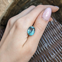 10.60 Ct. Bluish Green Sapphire from Madagascar Life Style
